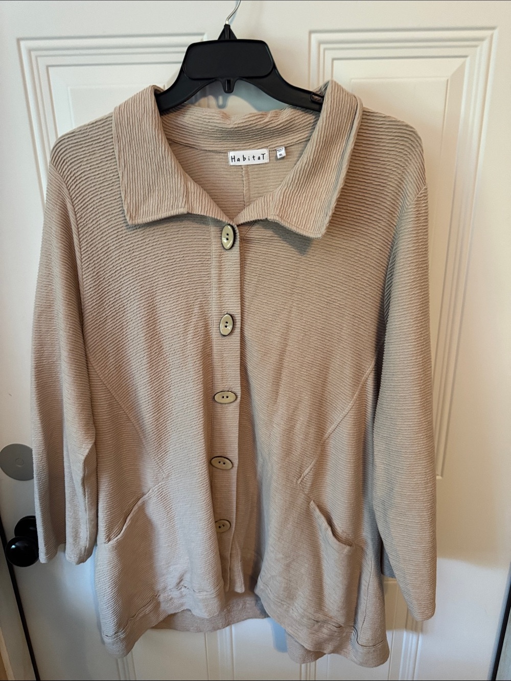 Habitat Neutral Beige Button-Front Cardigan